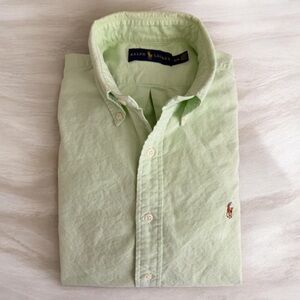 Ralph Lauren Men's Pastel Green Button-Down Shirt